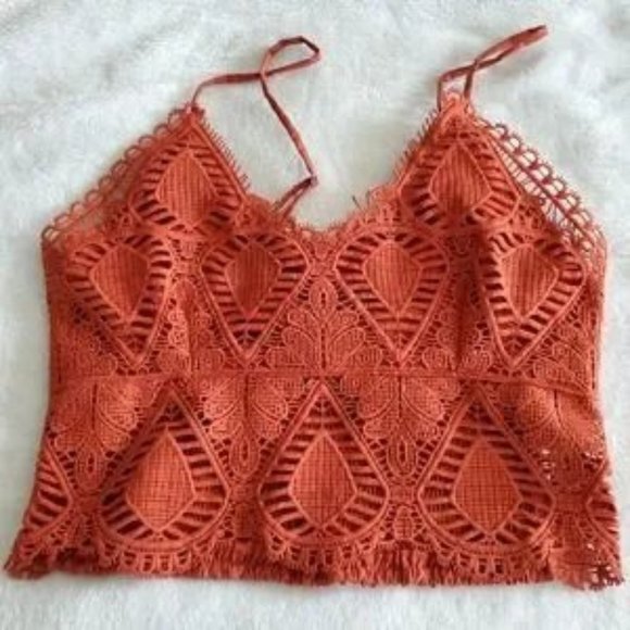 Say What? Tops - Say What? Lace Crop Top Large